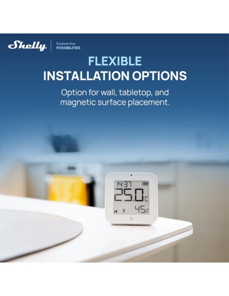 Comprar SHELLY SH-BLU-HT-DISPLAY-ZB-W Shelly BLU H&amp;T Display ZB Blanco - Sensor de humedad y temperatura  - Pantalla de tint