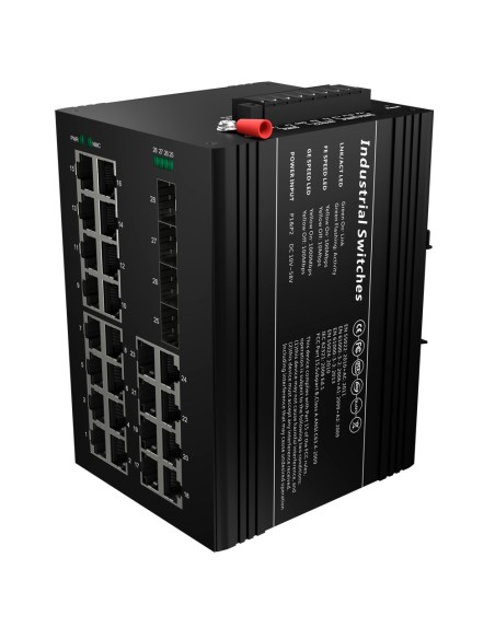 Comprar OEM SW2624HIPOE-MGF-360-DIN Switch PoE Marca Blanca - Montaje en carril DIN - 24 Puertos Gigabit + 4 SFP Gigabit - 90W p