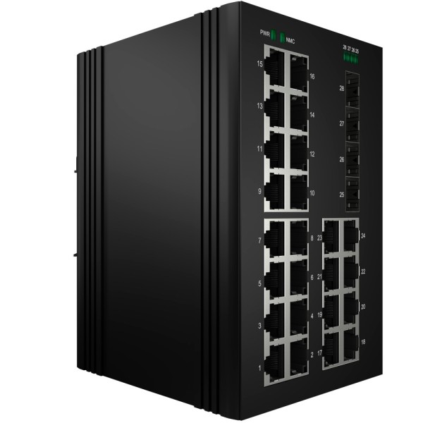 Comprar OEM SW2624HIPOE-MGF-360-DIN Switch PoE Marca Blanca - Montaje en carril DIN - 24 Puertos Gigabit + 4 SFP Gigabit - 90W p