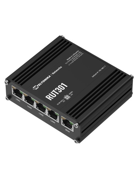 Comprar TELTONIKA TK-RUT301 Router industrial con 5 puertos RJ45 10/100 Mbps - Ecosistema IoT: Modbus, MQTT, OPC UA y BACnet - T