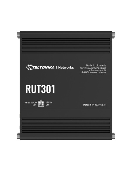 Comprar TELTONIKA TK-RUT301 Router industrial con 5 puertos RJ45 10/100 Mbps - Ecosistema IoT: Modbus, MQTT, OPC UA y BACnet - T