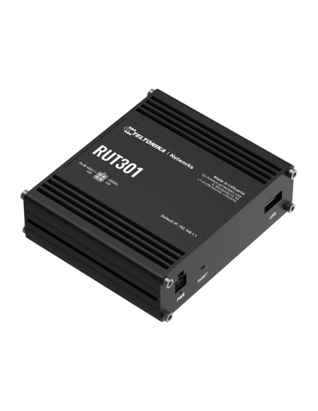 Comprar TELTONIKA TK-RUT301 Router industrial con 5 puertos RJ45 10/100 Mbps - Ecosistema IoT: Modbus, MQTT, OPC UA y BACnet - T