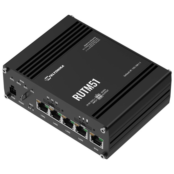 Comprar TELTONIKA TK-RUTM51 Router Industrial 5G Sub-6GHz de alta velocidad  - Resiliencia con Dual SIM y failover automático 