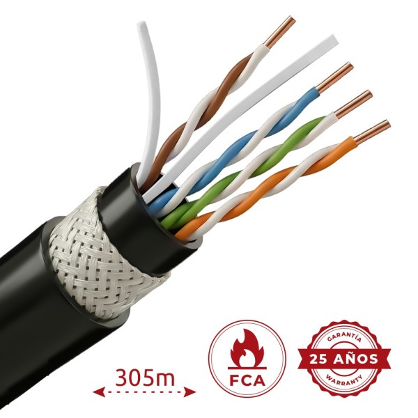 Comprar SAFIRE UTP6-305-BC-LSZH-G-OUTDOOR Cable de datos U/UTP Categoría 6 de 4 pares - Conductor de cobre sólido puro Bare Copp