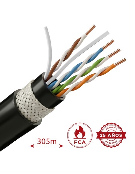 Comprar SAFIRE UTP6-305-BC-LSZH-G-OUTDOOR Cable de datos U/UTP Categoría 6 de 4 pares - Conductor de cobre sólido puro Bare Copp