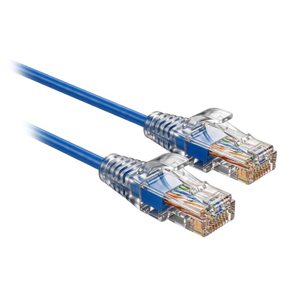 Comprar SAFIRE UTP6A-SLIM-010B Cable UTP Slim de parcheo - Ethernet - Conectores RJ45 - Categoría 6A - 0,1 m - Color azul