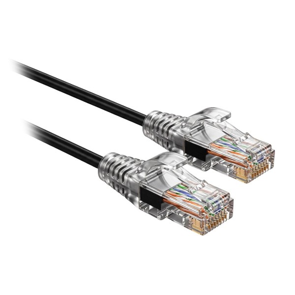 Comprar SAFIRE UTP6A-SLIM-010BK Cable UTP Slim de parcheo - Ethernet - Conectores RJ45 - Categoría 6A - 0,1 m - Color negro