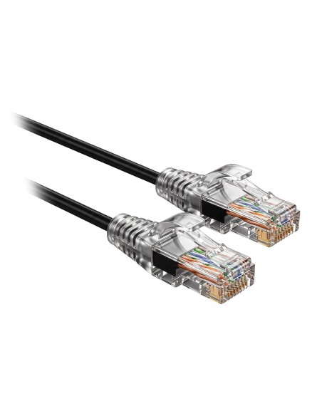 Comprar SAFIRE UTP6A-SLIM-010BK Cable UTP Slim de parcheo - Ethernet - Conectores RJ45 - Categoría 6A - 0,1 m - Color negro