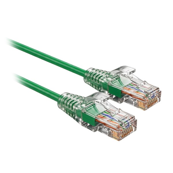 Comprar SAFIRE UTP6A-SLIM-010G Cable UTP Slim de parcheo - Ethernet - Conectores RJ45 - Categoría 6A - 0,1 m - Color verde