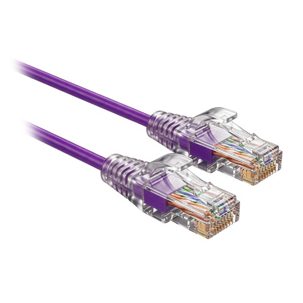 Comprar SAFIRE UTP6A-SLIM-010PU Cable UTP Slim de parcheo - Ethernet - Conectores RJ45 - Categoría 6A - 0,1 m - Color morado