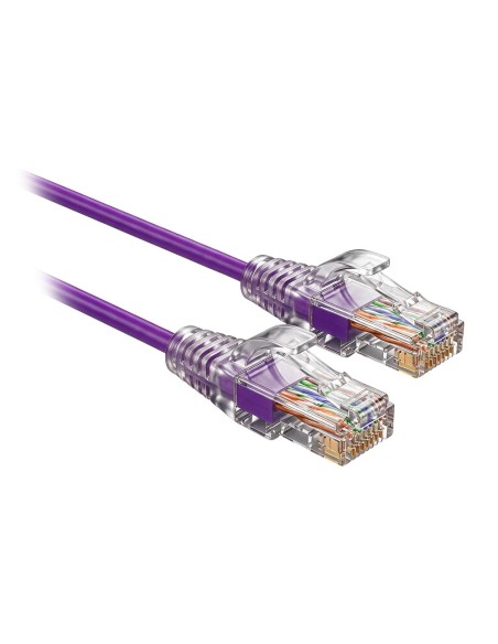 Comprar SAFIRE UTP6A-SLIM-010PU Cable UTP Slim de parcheo - Ethernet - Conectores RJ45 - Categoría 6A - 0,1 m - Color morado