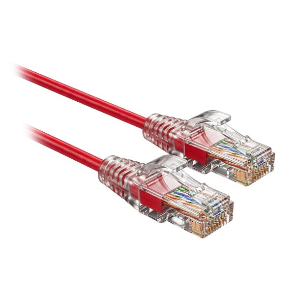 Comprar SAFIRE UTP6A-SLIM-010R Cable UTP Slim de parcheo - Ethernet - Conectores RJ45 - Categoría 6A - 0,1 m - Color rojo