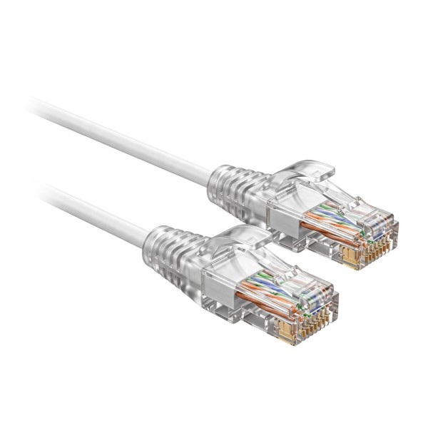 Comprar SAFIRE UTP6A-SLIM-010W Cable UTP Slim de parcheo - Ethernet - Conectores RJ45 - Categoría 6A - 0,1 m - Color blanco