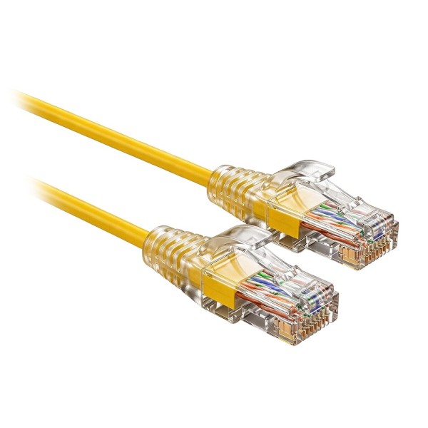 Comprar SAFIRE UTP6A-SLIM-010Y Cable UTP Slim de parcheo - Ethernet - Conectores RJ45 - Categoría 6A - 0,1 m - Color amarillo