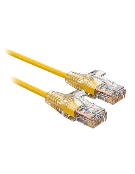 Comprar SAFIRE UTP6A-SLIM-010Y Cable UTP Slim de parcheo - Ethernet - Conectores RJ45 - Categoría 6A - 0,1 m - Color amarillo
