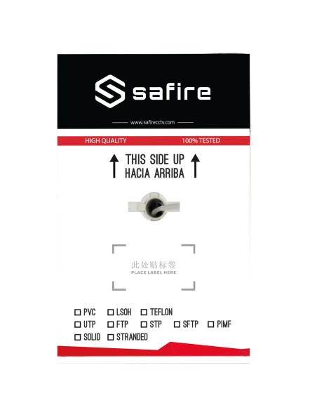 Comprar OEM UTP6E-300-H-CCA Cable UTP Safire libre de halógenos - Categoría 6 - Cumple con 90m Fluke test - Rollo de 305 metros 