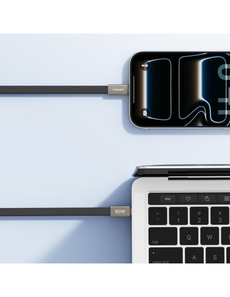 Comprar VEGER VG-CC06-MTB Veger - Cable USB 2.0 para cualquier dispositivo - USB-C a USB-C - Cubierta de metal, Nylon trenzado c