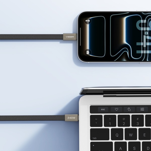 Comprar VEGER VG-CC2-MTB Veger - Cable USB 2.0 para cualquier dispositivo - USB-C a USB-C - Cubierta de metal, Nylon trenzado co