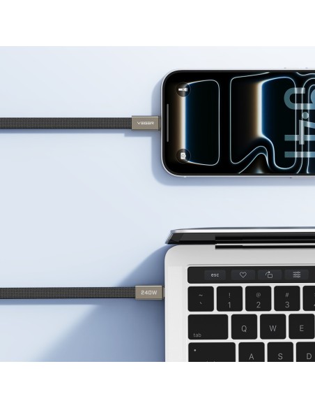 Comprar VEGER VG-CC2-MTB Veger - Cable USB 2.0 para cualquier dispositivo - USB-C a USB-C - Cubierta de metal, Nylon trenzado co