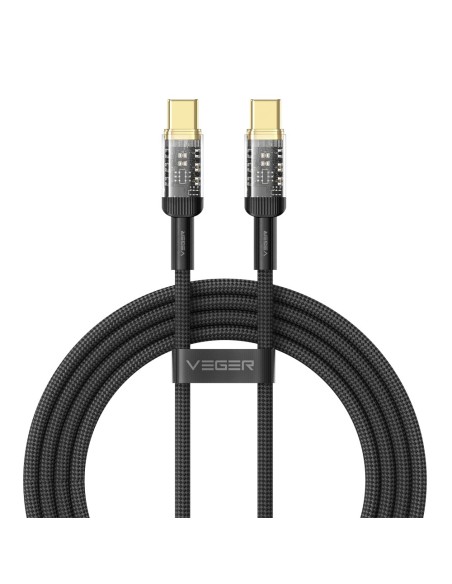 Comprar VEGER VG-CC2-TMD Veger - Cable USB 2.0 para cualquier dispositivo - USB-C a USB-C - Conector con indicador LED, Nylon ac