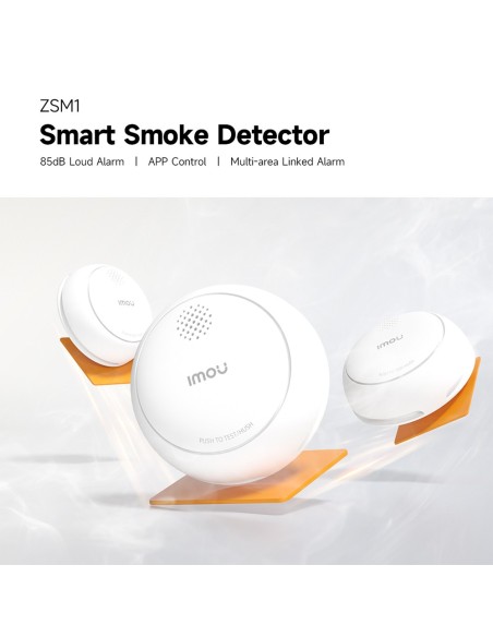 Comprar IMOU ZSM1-EU-IMOU Detector de humo IMOU - Sirena 85 dB incorporada - Protocolo Zigbee / Requiere Hub (incluido) - Multi-