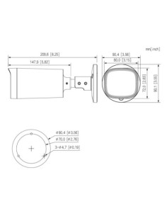 DAHUA HAC-HFW1500R-Z-IL-A-S3 Caméra tubulaire HDCVI 4EN1 5 Mpx Éclairage double LED 60 m / IR 80 m 2.7-13.5mm IP67 MIC 2