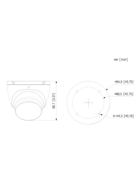 DAHUA HAC-HDW1801TLM-IL-A-0280B-S3-DIP MiniDomo HDCVI 4EN1 4K WDR Iluminación Dual LED30m/IR30m 2.8mm IP67 MIC