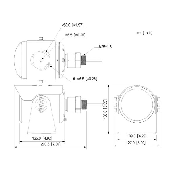 DAHUA IPC-HFE8441S-AS-0360B-AL Cámara ATEX Explosion-proof 4M H265 WDR 3.6mm Starlight IR50m IP68 AUDIO E/S AI
