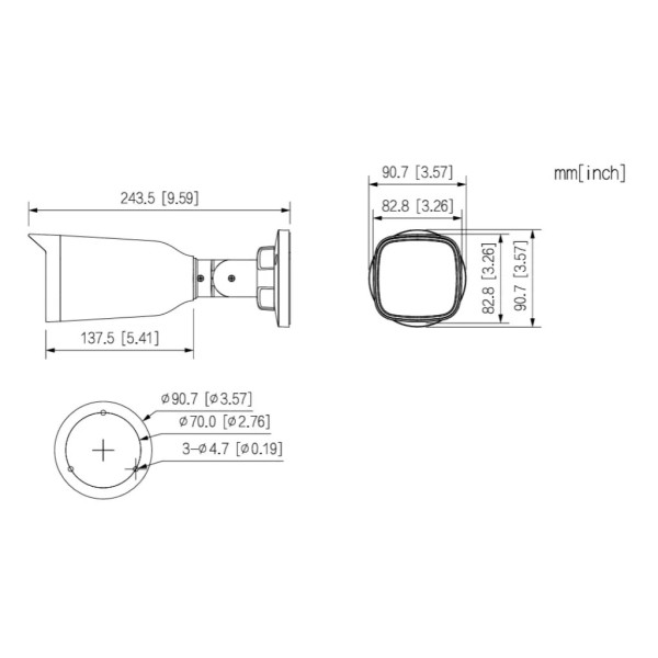 DAHUA HAC-B3A51-Z-S3 Tubular HDCVI 4EN1 5M IR40m 2.7-13.5mm IP67