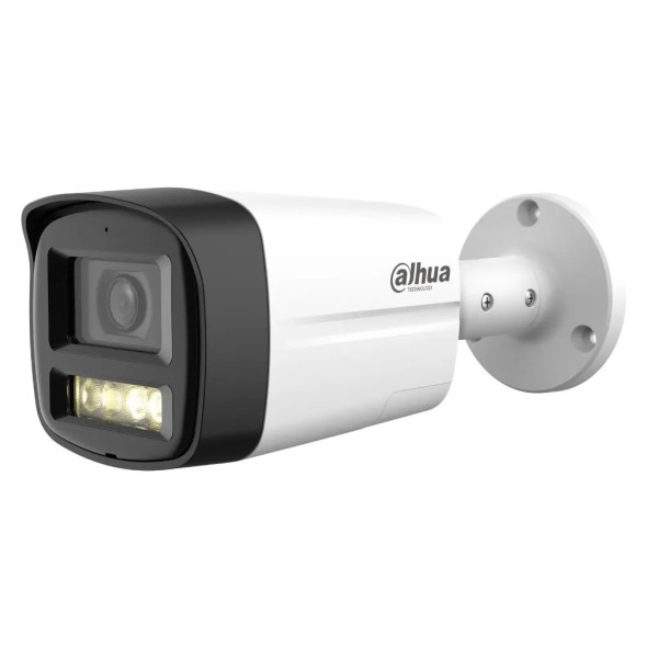 DAHUA HAC-HFW1200TLM-IL-T-0280B Tubular HDCVI 4EN1 2M 1080P Iluminación Dual LED40m/IR40m 2.8mm IP67 MIC/Altavoz
