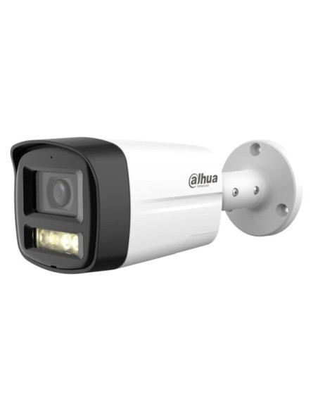 DAHUA HAC-HFW1200TLM-IL-T-0280B Tubular HDCVI 4EN1 2M 1080P Iluminación Dual LED40m/IR40m 2.8mm IP67 MIC/Altavoz