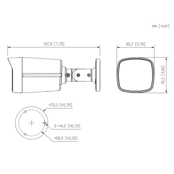 DAHUA HAC-HFW1200TLM-IL-T-0280B Tubular HDCVI 4EN1 2M 1080P Iluminación Dual LED40m/IR40m 2.8mm IP67 MIC/Altavoz