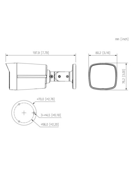 DAHUA HAC-HFW1200TLM-IL-T-0280B Tubular HDCVI 4EN1 2M 1080P Iluminación Dual LED40m/IR40m 2.8mm IP67 MIC/Altavoz
