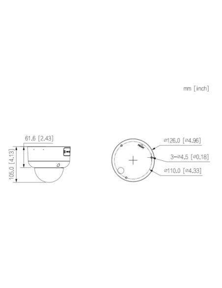 DAHUA IPC-HDBW5459R1-ZE-PV-PRO Domo IP WizColor PRO H265 4M WDR140dB Iluminación Dual LED50m/IR60m 2.7-12mm IP67 IK10 PoE AUDIO 