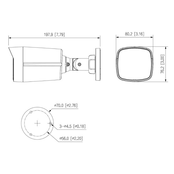 DAHUA IPC-HFW1239TL1-A-IL-0280B-S7 Dahua Lite - Tubular IP H265 2M dWDR Iluminación Dual LED30m/IR30m 2.8mm IP67 PoE MIC AI (det