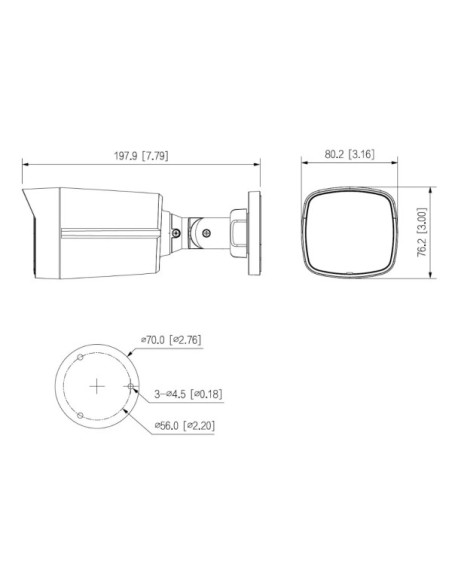 DAHUA IPC-HFW1239TL1-A-IL-0280B-S7 Dahua Lite - Tubular IP H265 2M dWDR Iluminación Dual LED30m/IR30m 2.8mm IP67 PoE MIC AI (det