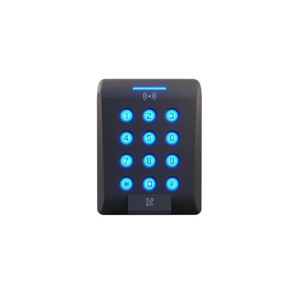 XPR XP-K-QR-MFBT XPR. Lecteur RFID Code QR touches sensitives rétroéclairées 13,56 MHz XPR Mobile ID Wiegand/SSCP/OSDP/RS485 Bor
