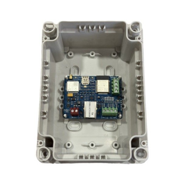 OEM SISCOM F25-F1-C OEM. Trasmettitore di allarmi IP/WiFi/4G/5G certificato EN54-21 con custodia