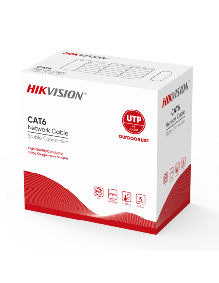 HIKVISION DS-1LN6OUTPE nero 305 m cavo Hikvision UTP categoria 6 - Conduttore OFC, 99,5% rame - Materiale PE - Si fornisce in