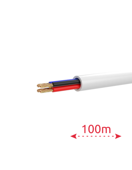 HIKVISION DS-1AC4AUC1 Blanc 100 m 4 conducteurs de signal - Conducteur en cuivre nu (99,95 %) - Gaine PVC très flexible -