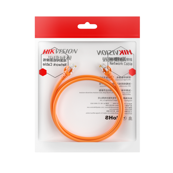 HIKVISION DS-1NP6UEC0 (10m) Cable UTP - Ethernet - Conectores RJ45 - Categoría 6 - 10 m - Color naranja