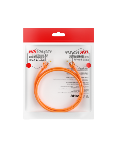HIKVISION DS-1NP6UEC0 (1m) Cable UTP - Ethernet - Conectores RJ45 - Categoría 6 - 1 m - Color naranja