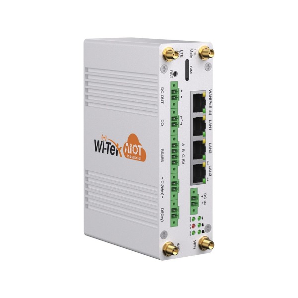 WI-TEK WITEK-0181 WI-IOT110-V2 Gateway IoT industrial 4G LTE Wi-Tek con doble SIM, PoE y Wi-Fi