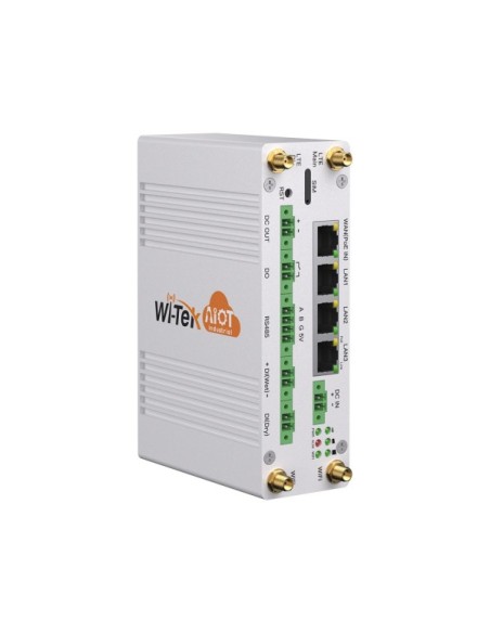 WI-TEK WITEK-0181 WI-IOT110-V2 Gateway IoT industrial 4G LTE Wi-Tek con doble SIM, PoE y Wi-Fi