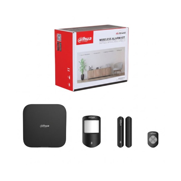DAHUA DAHUA-5582 DHI-ART-ARC3800H-03-W2(868)-B-V3 Kit de alarma vía radio Dahua 868 MHz Grado 2 en negro con detector PIR, magné