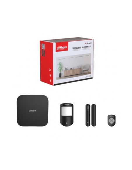 DAHUA DAHUA-5582 DHI-ART-ARC3800H-03-W2(868)-B-V3 Kit de alarma vía radio Dahua 868 MHz Grado 2 en negro con detector PIR, magné