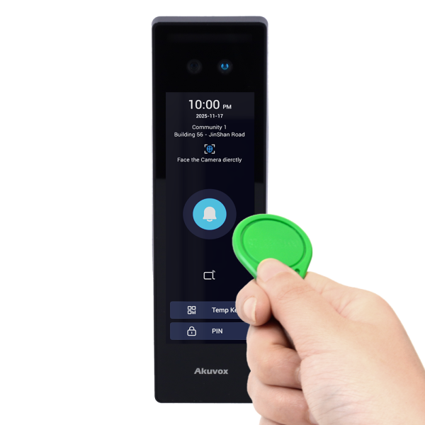 AKUVOX AK-A15S Control de acceso IP65 IK07 - Facial, tarjeta MF, NFC, BLE y QR | 2 relés - 5.000 usuarios | 20.000 registros - C