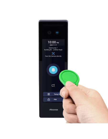 AKUVOX AK-A15S Control de acceso IP65 IK07 - Facial, tarjeta MF, NFC, BLE y QR | 2 relés - 5.000 usuarios | 20.000 registros - C