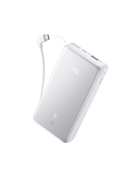 ANKER ANK-110-10K-W ANKER Power Bank - Capacidad 10000mAh - Carga rápida 22.5W - Entradas USB-C, Cable USB-C - Salidas USB-C, US