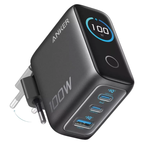 ANKER ANK-121-100W1A2C-G Anker - Cargador USB - Potencia 100W | Con salida dual - Carga rápida | Tecnología GaN - Salidas 1x USB